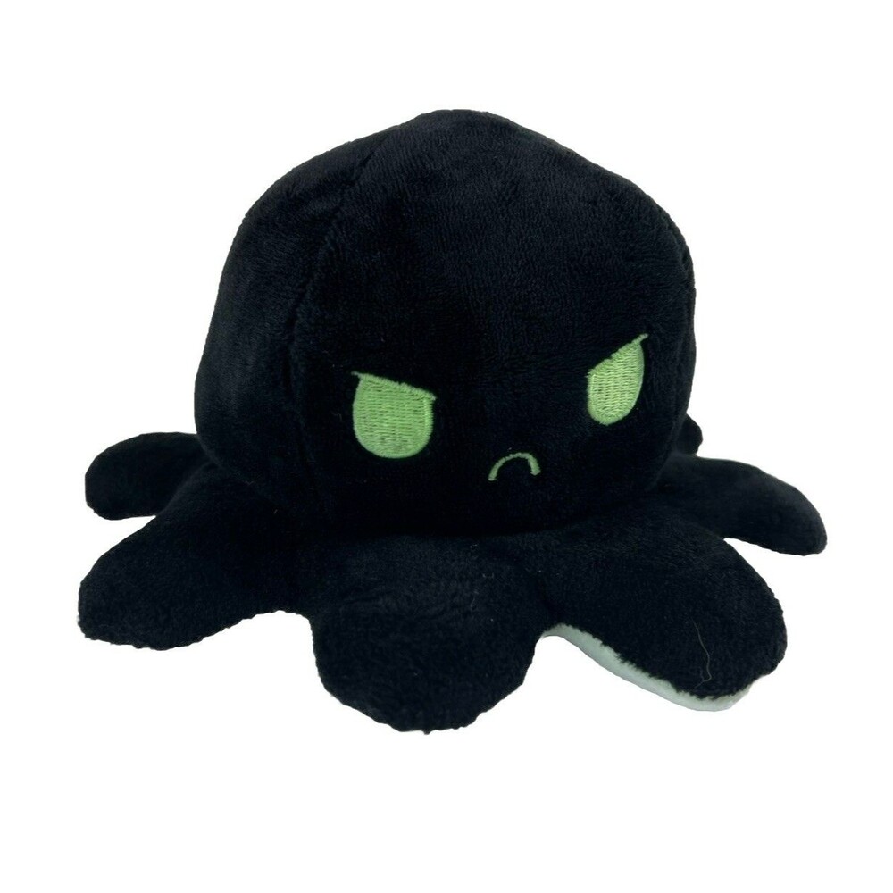 Tee Turtle Black Reversible Flipable Plush Angry Octopus Stuffed Animal Toy